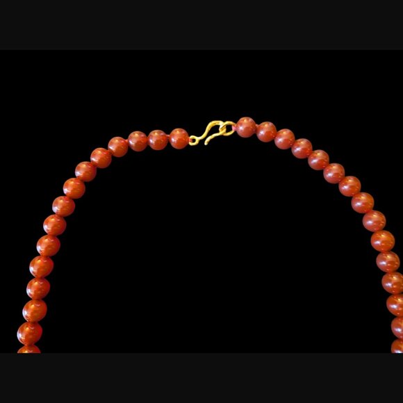 Museum Of Modern Art 24k Gold Plated Carnelian Late Hellenistic 18" Necklace - Picture 5 of 8